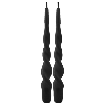 Snurrade stagelyktor svart 2x - 24 cm