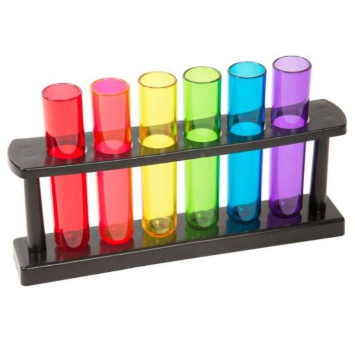 Neonprov rörset med hållare och 6 glas