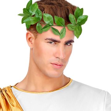 Lagerkrans huvudband med gröna blad unisex