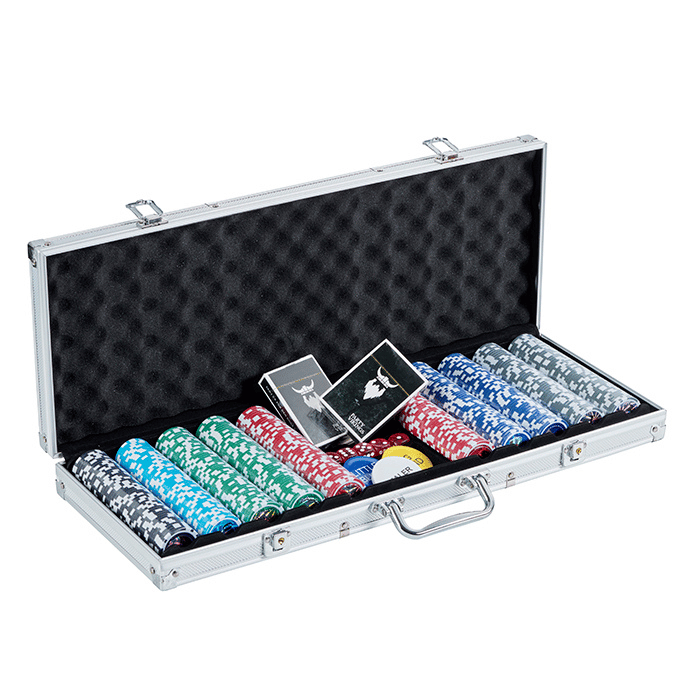 Pokerset 500 Royal Flush chips 11,5 g. aluminiumväska low stakes PartyVikings