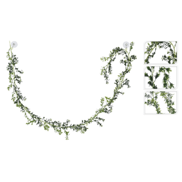 Konstgjord bladgirlang m. blommor - 180 cm