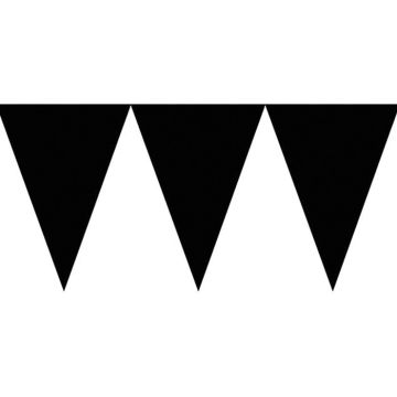 Svart 17 cm Flagggirlang - 4,5 meter