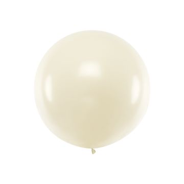 Kraftig Metallic Råvit Ballong - 1 meter
