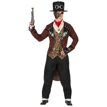 Steampunk kostym med kavaj och hatt