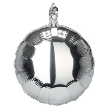 Rund silverfolieballong 10x - 46 cm