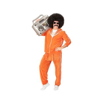 Orange retro joggingdräkt för män