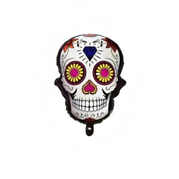 Uppblåsbar Day of the Dead skalle med diamantmotiv