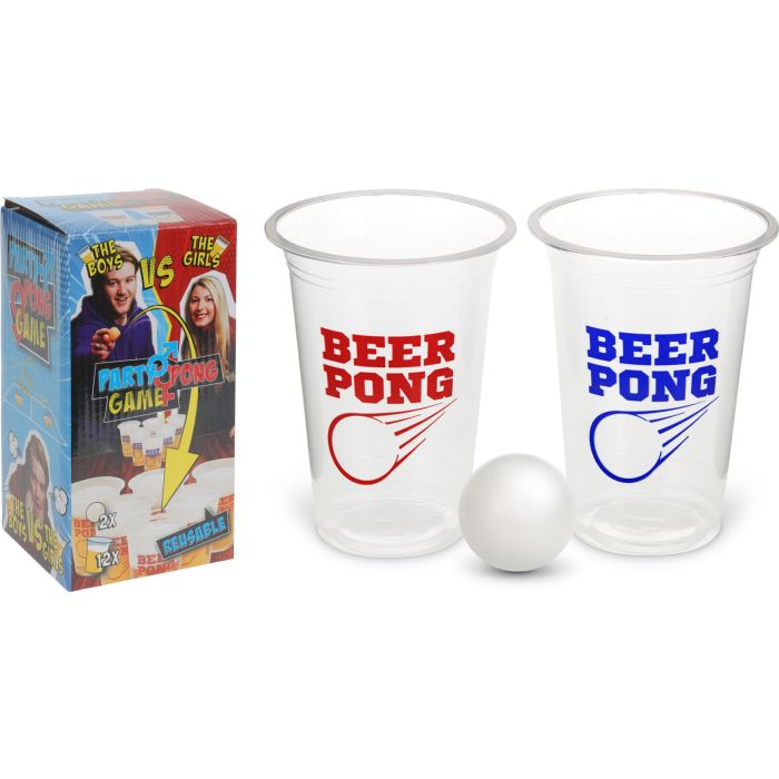 Beer pong spel med återanvändbara muggar, 14 delar