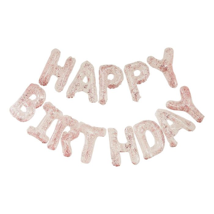 Transparent konfetti Happy Birthday Ballong Banner