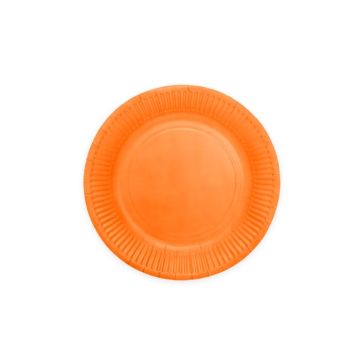 Orange pappers tallrikar 8x - Ø 18 cm