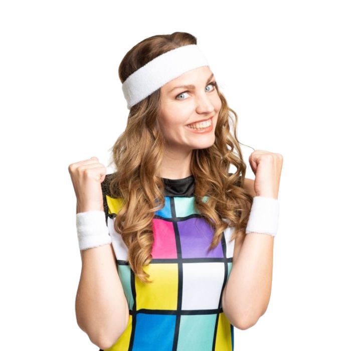 Svettbands set i vitt - one size