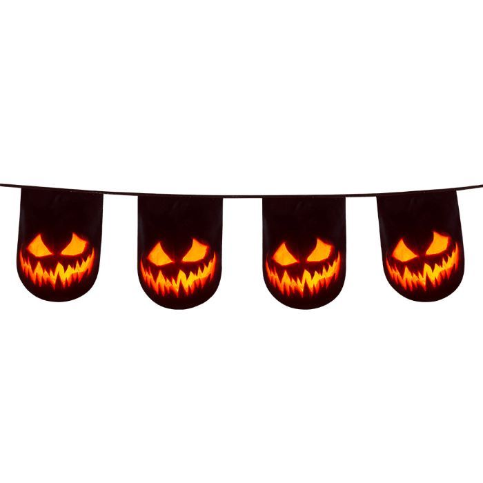 Läskig halloweenpumpa plastgirlang - 6 m