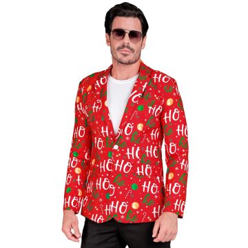 Röd jultjacka med hohoho-print
