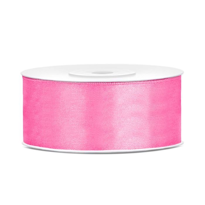 Rosa satinband - 25 mm x 25 m