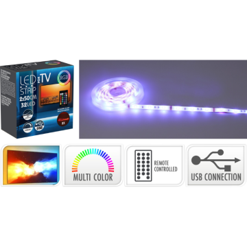 TV LED strip med fjärrkontroll 0,5 m 32 led 2x