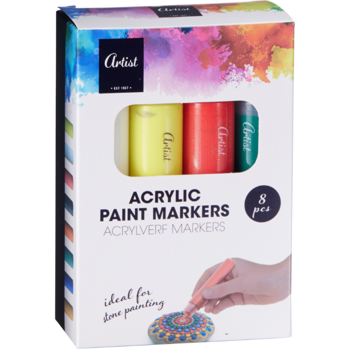 Akrylfärgs stiftpenna 8x - 30 ml