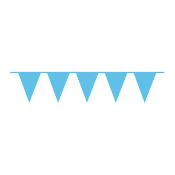 Ljusblå Plast Flaggirlang - 10 meter