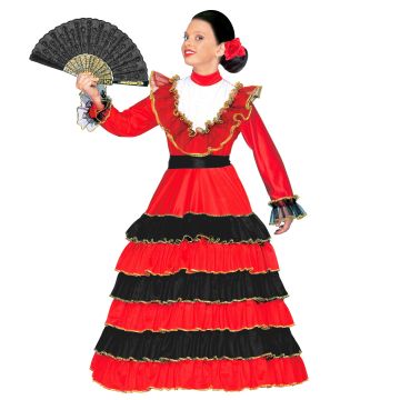 Flamencoklänning med insydd bygel för tjejer
