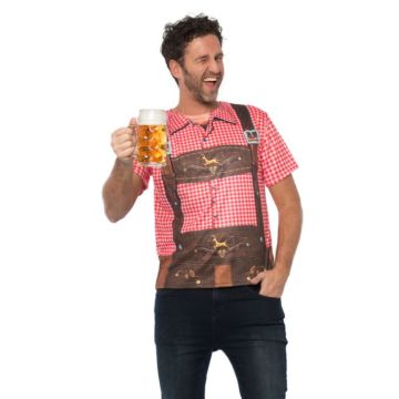 Tyroler T-shirt med lederhosen-design