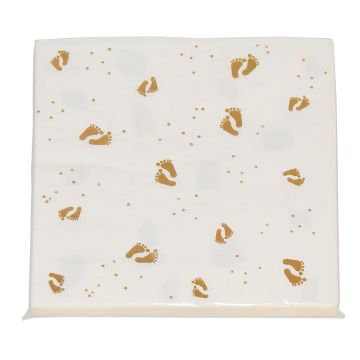 Servetter med guld babyfötter 16x - 33x33 cm