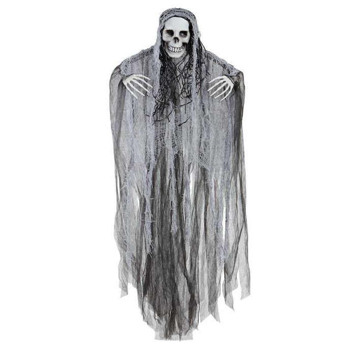 Svart dödsskelett-spöke - 90 cm