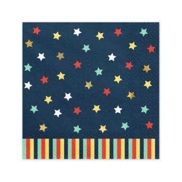 Napkin blå med stjärnor 12x - 33x33 cm
