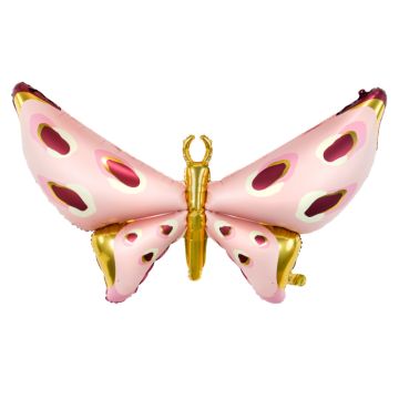 Folieballong rosa fjäril 120x87 cm