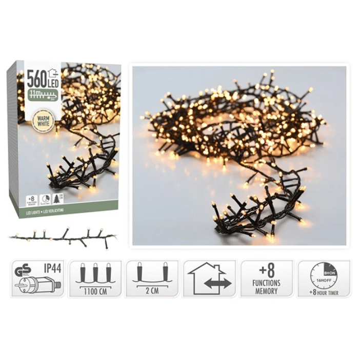 LED-ljusslinga snake 560 LED Varm vit 11 m