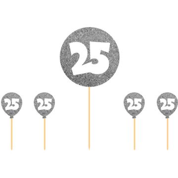 25 Års Tårtkonfetti Silver 5x
