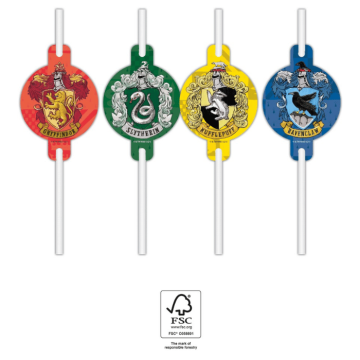 Harry Potter® papperssugrör 4x - 21,5 cm