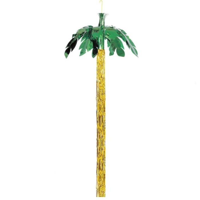 Hängande hawaii palm i folie och glittrig guld