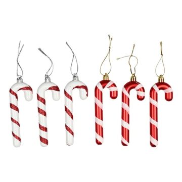 Julstänger i röd och vit snöre 6x Det Gamla Apoteket