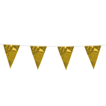 Guld Metallic 20x30 cm Flagggirland - 10 meter