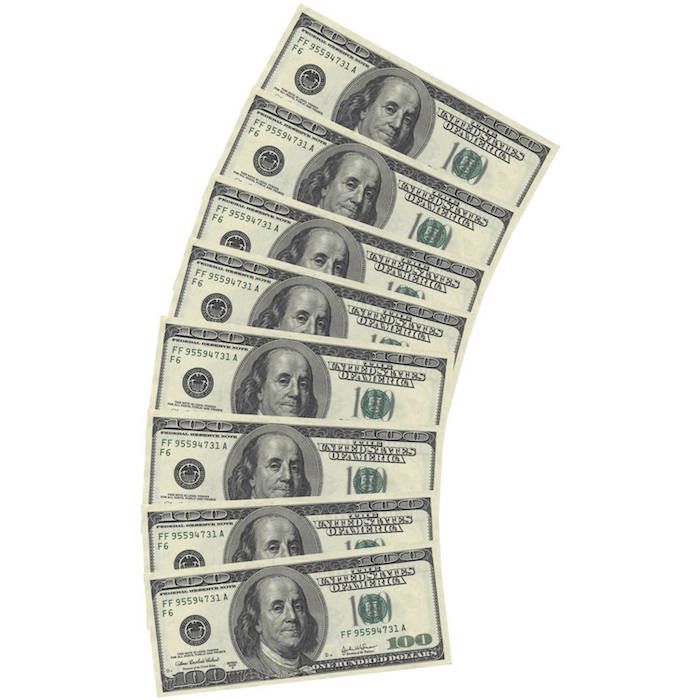 100-dollars servetter 10x - 33x33 cm