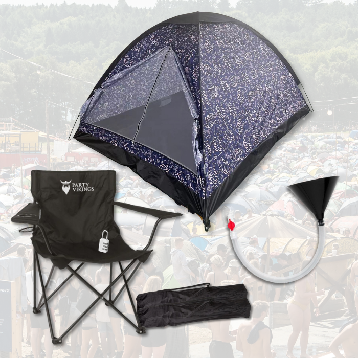 Festivalpaket 3 personer premium - FLOKI tält, festivalstol m.m.