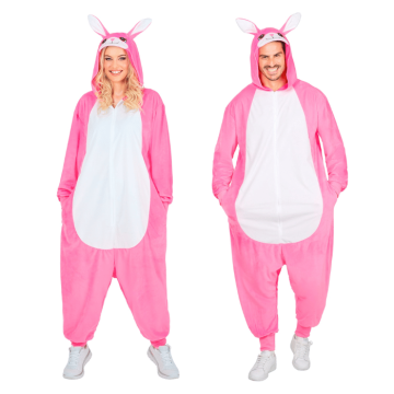 Rosa kanin kostym onesie - unisex