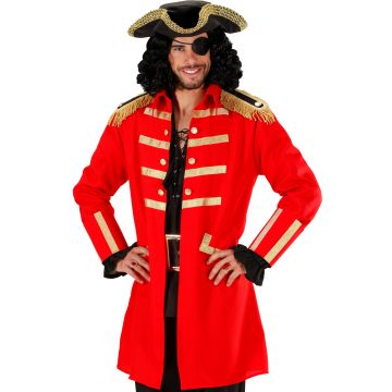 Röd piratkapten-kostym för herr