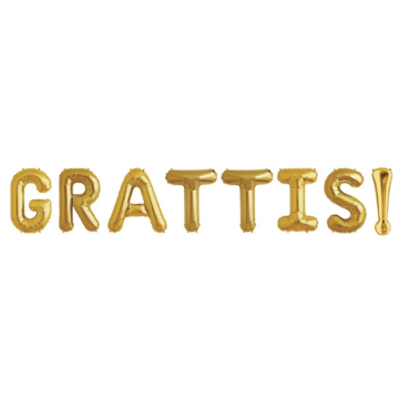 "GRATTIS!" Folieballonger i Guld - 40 cm