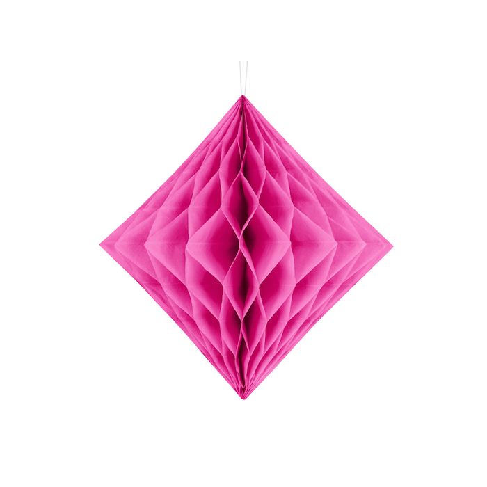 Diamant honeycomb i mörk rosa - 30 cm