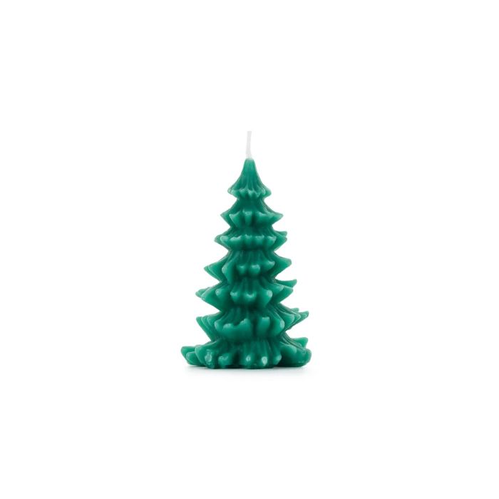 Julgran stearinljus grön - 10 cm