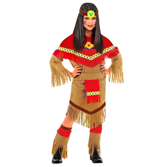 Indianskt flickkostym för barn - 4 delar