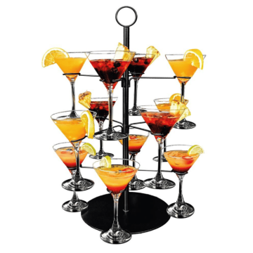 Cocktailträd för 12 drinkar svart - 55,5 cm