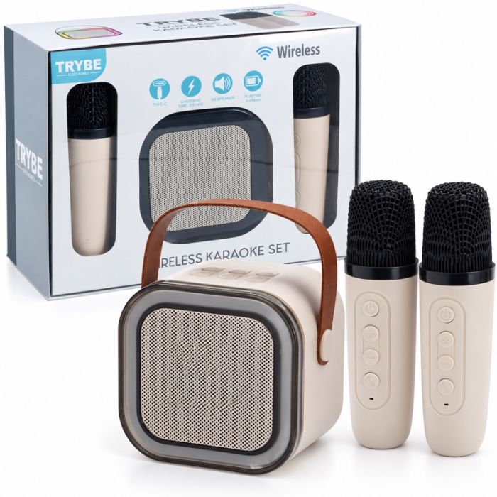 Trådlöst karaokeset med högtalare och 2 mikrofoner
