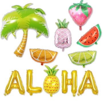 Folieballonger set Hawaii Tema 14 delar