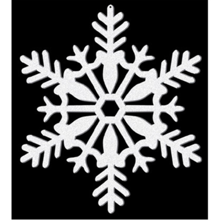 Vita glittrande snöflingor 4x - 10 cm
