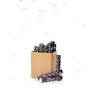 Vit konfettirör 40 cm PartyVikings 50x - Metallic Rektangulär