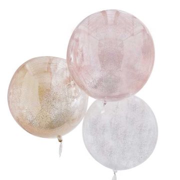 Runda Glitterballonger 3x - 55 cm
