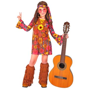 Färgglad hippiekostym för tjejer