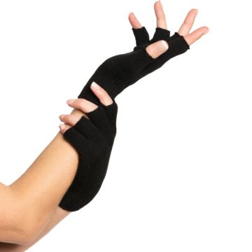 Fingerlösa handskar one-size för kvinnor svart