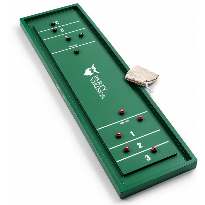 Shuffleboard inkl påse och 10 puckar 122x33 cm PartyVikings